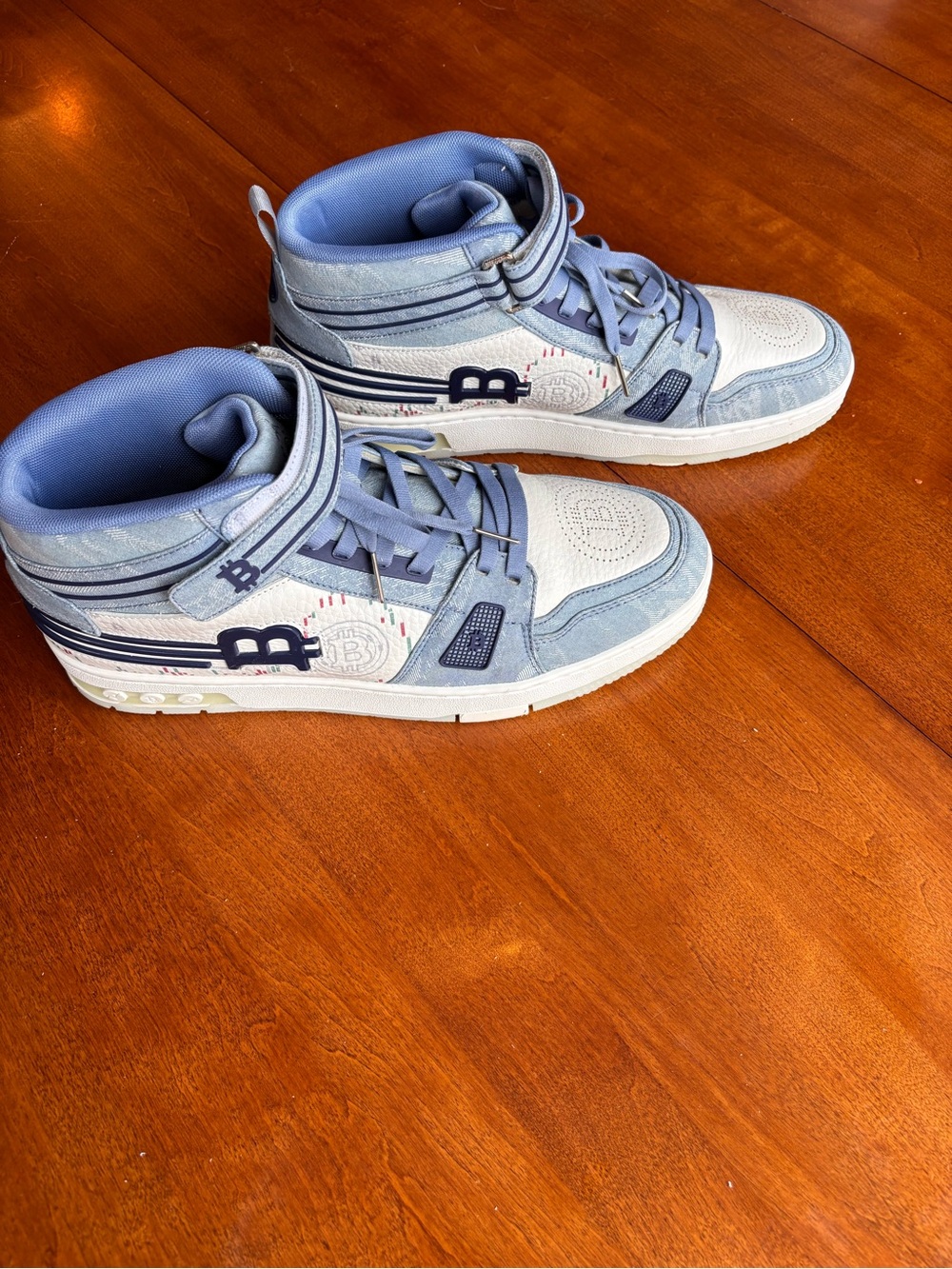 Bitcoin Sneakers Limited Edition 56/500  Denim Blue/White w Candlestick size 11